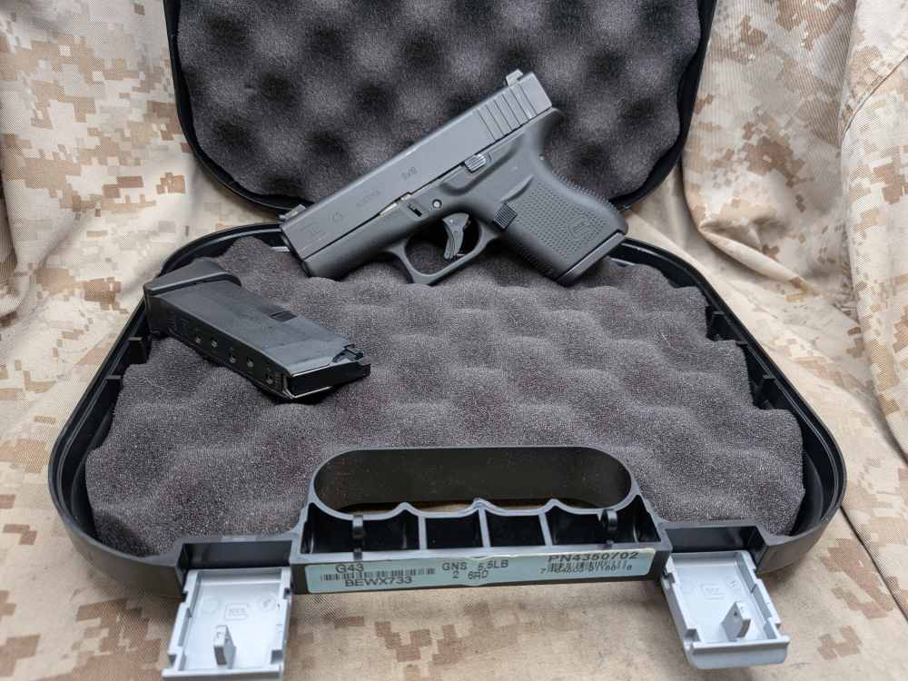 Glock 43 9MM Slimline G43 Police Trade In USED Night Sights-img-0