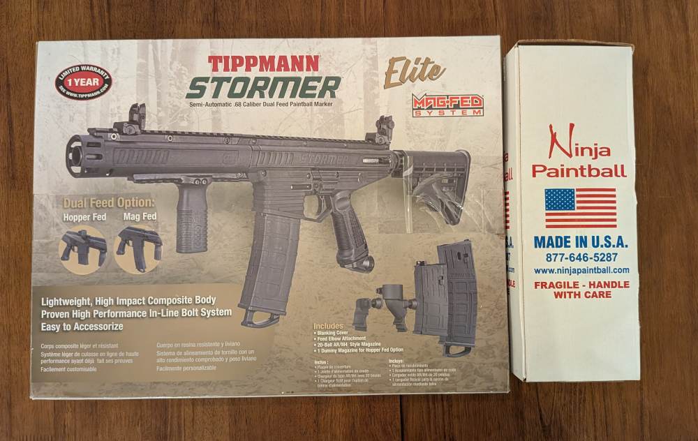 Tippmann Stormer Elite Paintball Marker – .68 Cal – New w/ 3 Mags-img-0
