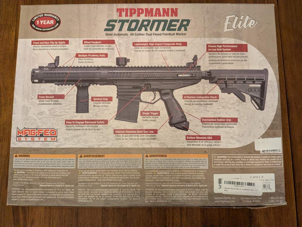 Tippmann Stormer Elite Paintball Marker – .68 Cal – New w/ 3 Mags-img-15