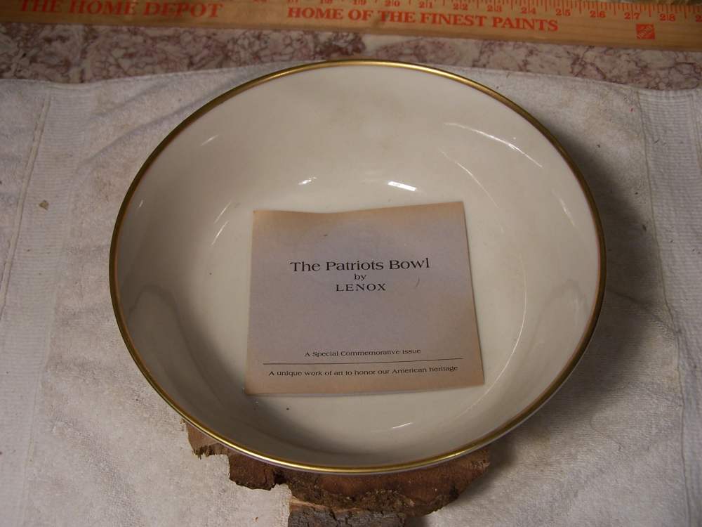 Patriots Lenox bowl, painted in 24K gold, G. Washington, Franklin, ect-img-7