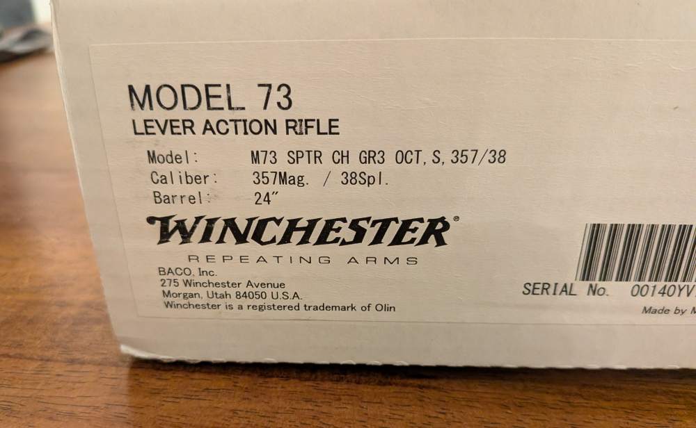 Winchester Model 1873 Sporter – .357 Mag/.38 Spl – Case Hardened LNIB-img-72