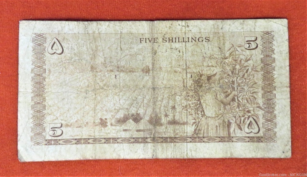Kenya 5 Shillings Bank note 1st July 1966, Banki Kuu Kenya,-img-1