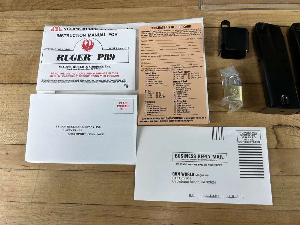 Ruger P89 Semi Auto Pistol 9MM Used + OEM Box 2 Mags 9x19 MM 4.5" Brl 1993-img-2