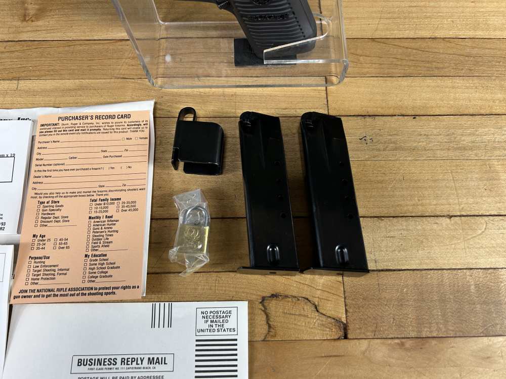Ruger P89 Semi Auto Pistol 9MM Used + OEM Box 2 Mags 9x19 MM 4.5" Brl 1993-img-1