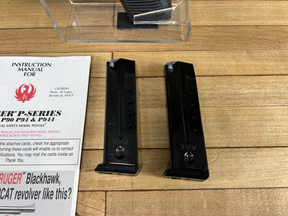 Ruger P89 Semi Auto Pistol 9MM Used + OEM Box 2 Mags 9x19 MM 4.5" Brl 1994-img-1