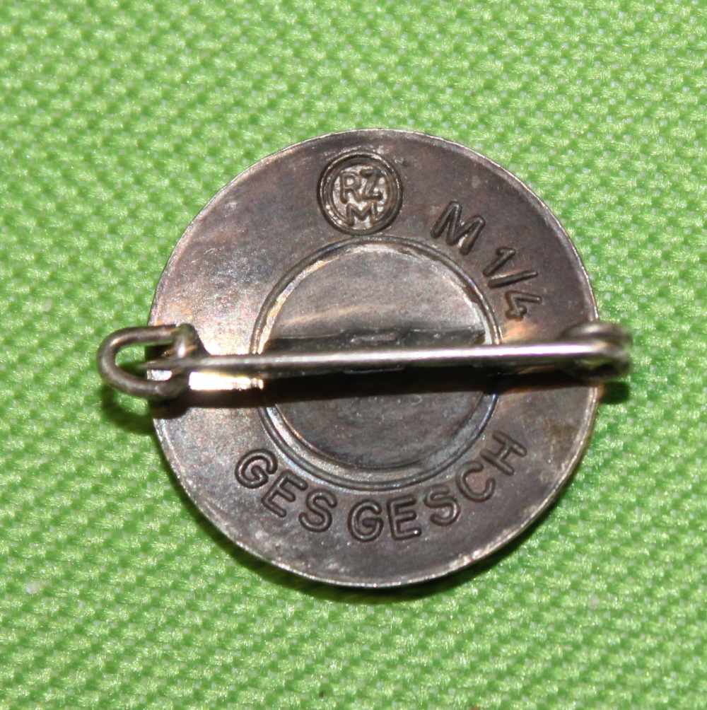 German WWII Waffen SS Enameled Party Pin QH-img-1