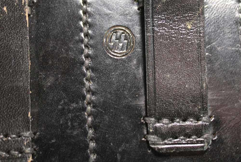German WWII Waffen SS Leather Pistol Clip Pouch AH-img-4