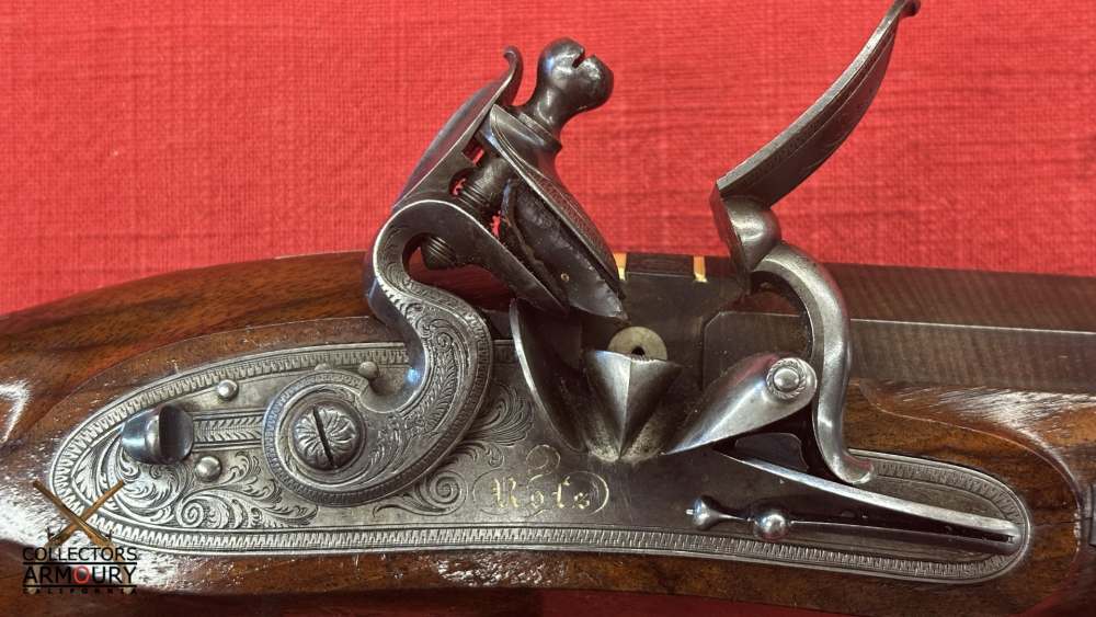 Cased Set Of Large Bore Scottish Flintlock Officer’s Pistols By Daniel Ross-img-13