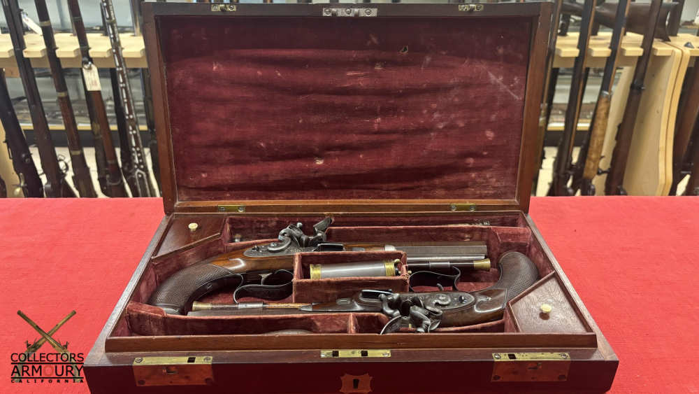 Cased Set Of Large Bore Scottish Flintlock Officer’s Pistols By Daniel Ross-img-2