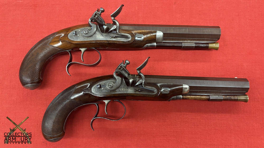 Cased Set Of Large Bore Scottish Flintlock Officer’s Pistols By Daniel Ross-img-7