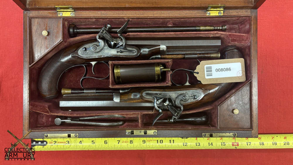 Cased Set Of Large Bore Scottish Flintlock Officer’s Pistols By Daniel Ross-img-53