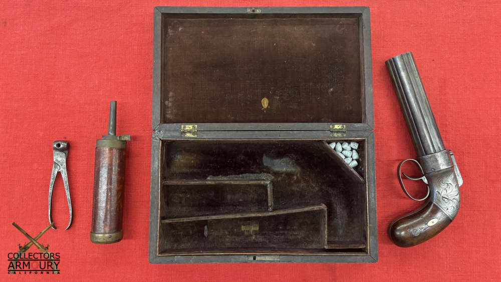 Cased Allen & Thurber “Dragoon” Model Percussion Pepperbox Revolver c. 1837-img-3