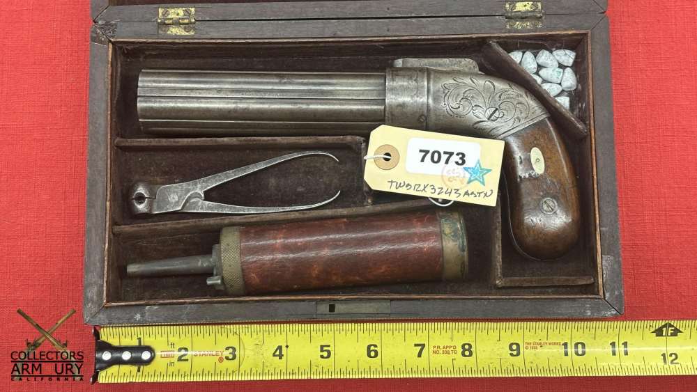 Cased Allen & Thurber “Dragoon” Model Percussion Pepperbox Revolver c. 1837-img-25