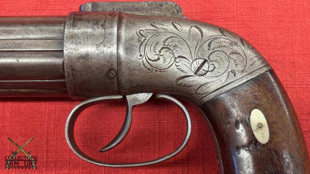 Cased Allen & Thurber “Dragoon” Model Percussion Pepperbox Revolver c. 1837-img-12