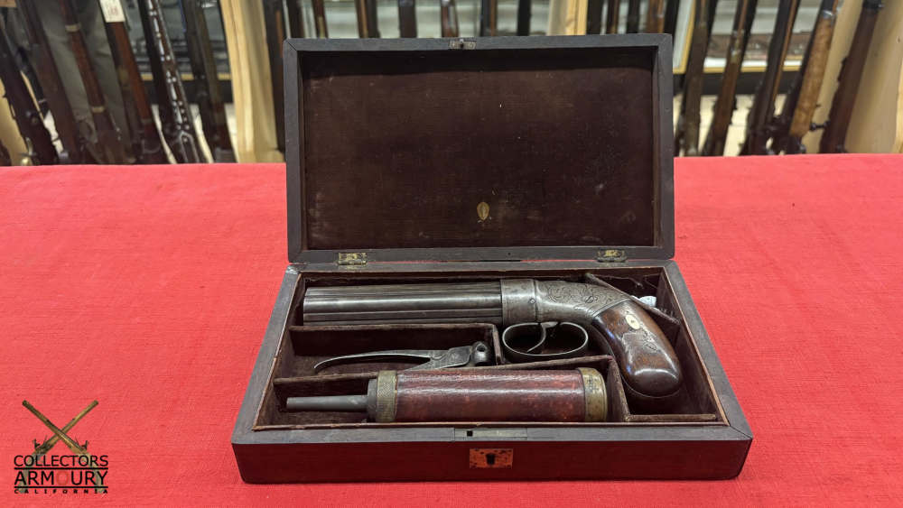 Cased Allen & Thurber “Dragoon” Model Percussion Pepperbox Revolver c. 1837-img-2
