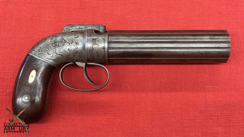 Cased Allen & Thurber “Dragoon” Model Percussion Pepperbox Revolver c. 1837-img-4