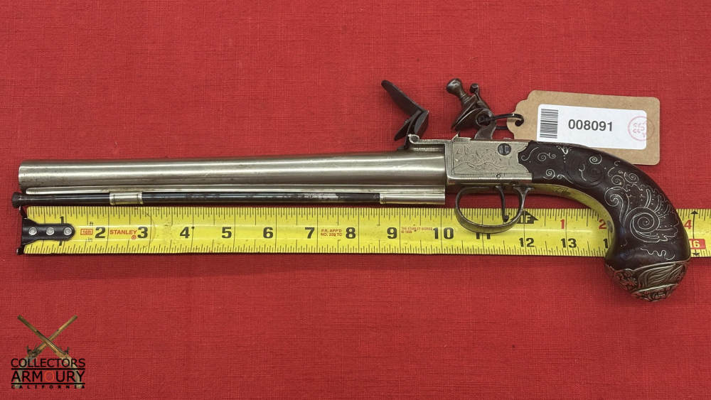 Large White Brass Long Barrel English Flintlock Boxlock Pistol By Ketland-img-23