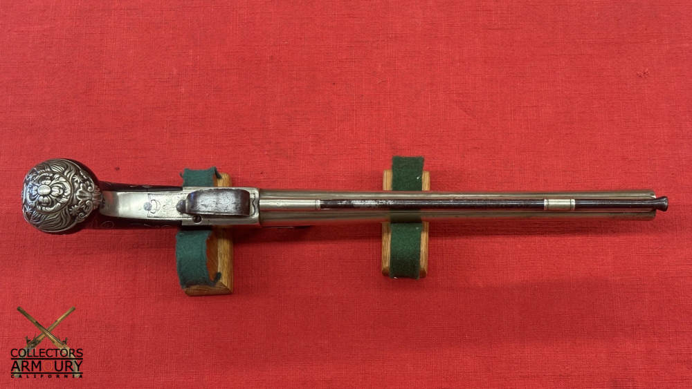 Large White Brass Long Barrel English Flintlock Boxlock Pistol By Ketland-img-4