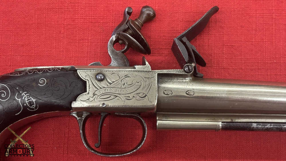 Large White Brass Long Barrel English Flintlock Boxlock Pistol By Ketland-img-6