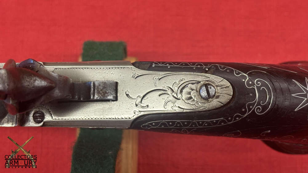 Large White Brass Long Barrel English Flintlock Boxlock Pistol By Ketland-img-14