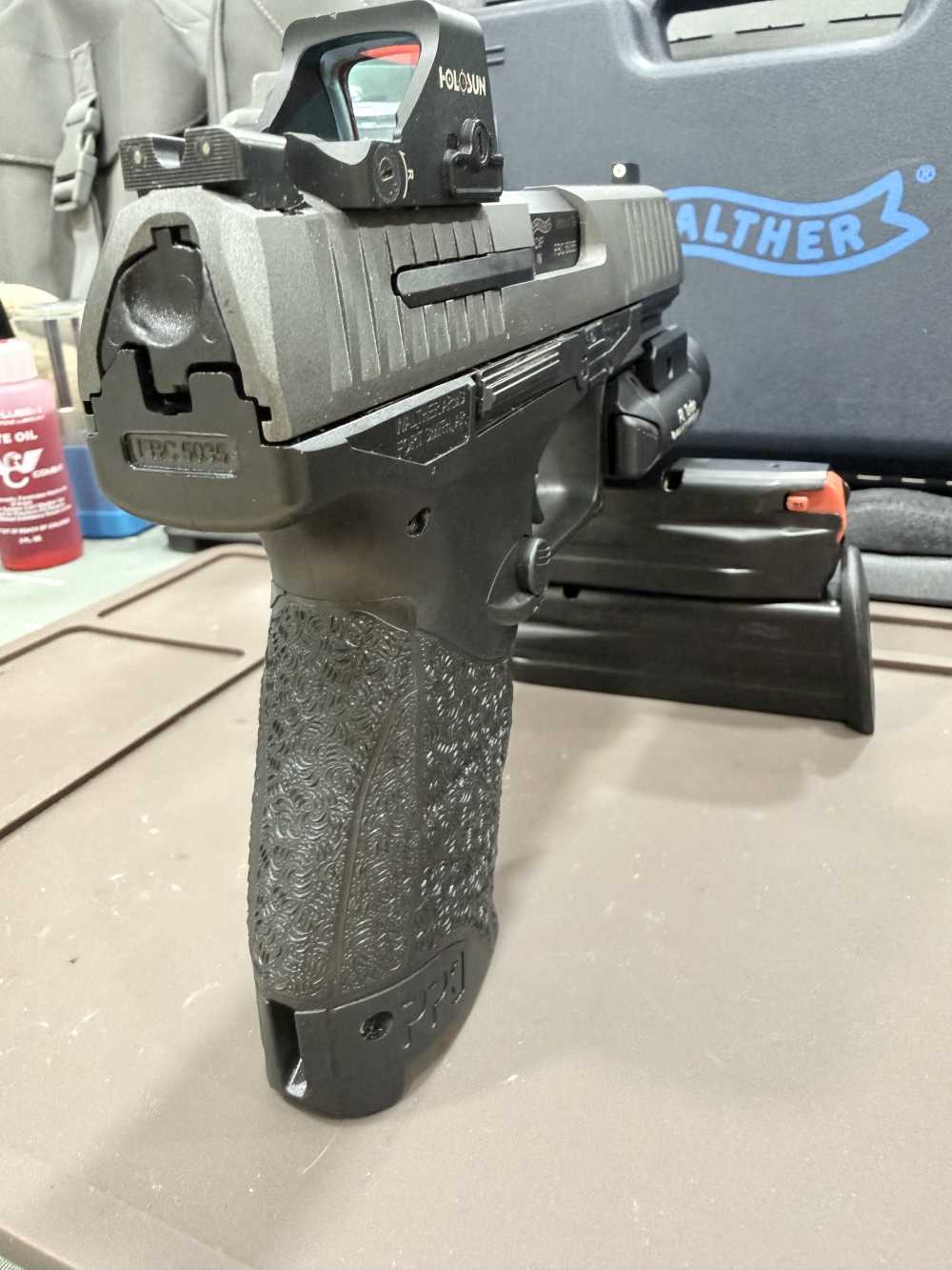 Walther PPQ-M2 Grey Cerakote Optic-Cut Holosun 507K Olight DPM Night Sights-img-11