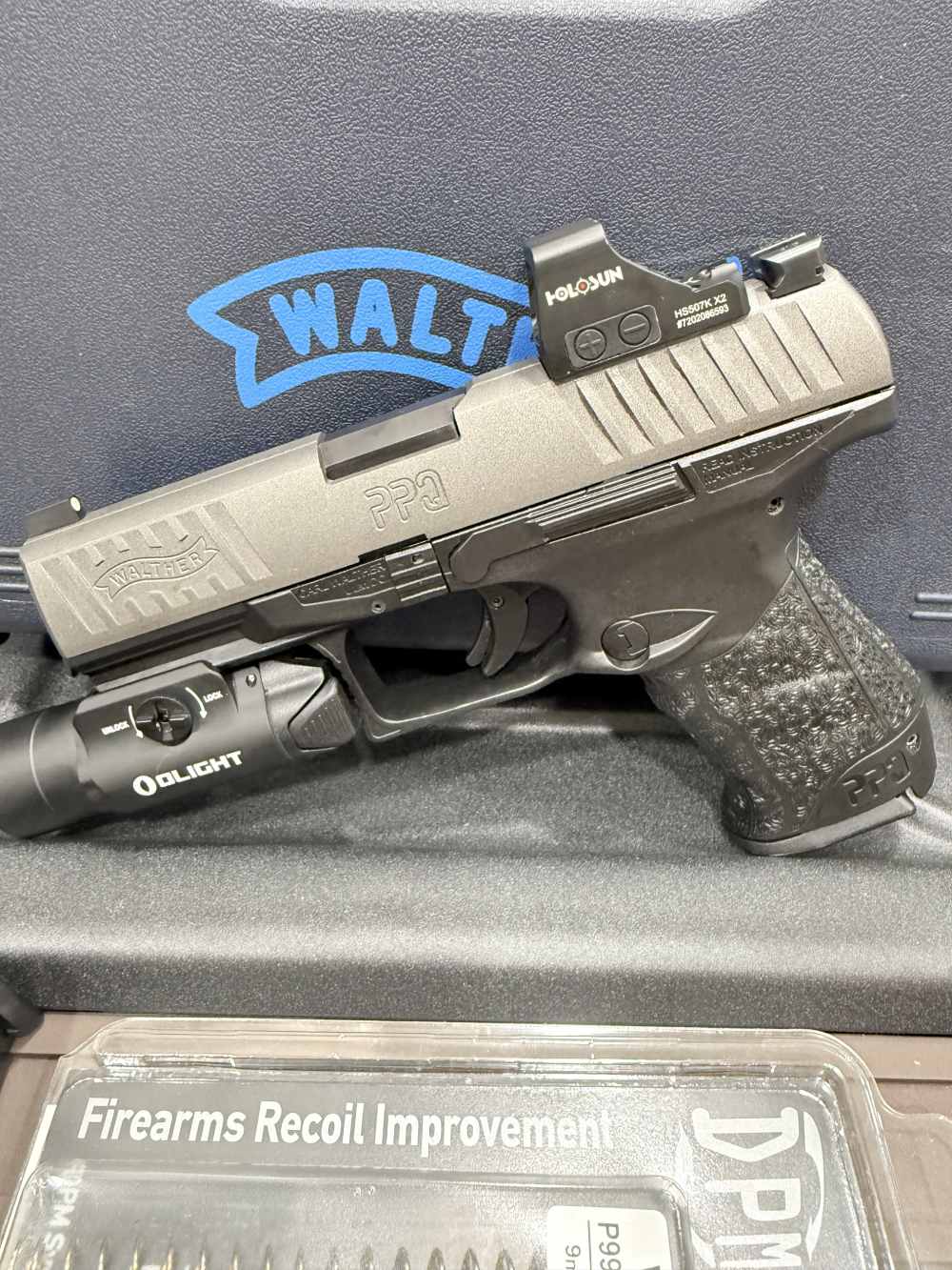 Walther PPQ-M2 Grey Cerakote Optic-Cut Holosun 507K Olight DPM Night Sights-img-15