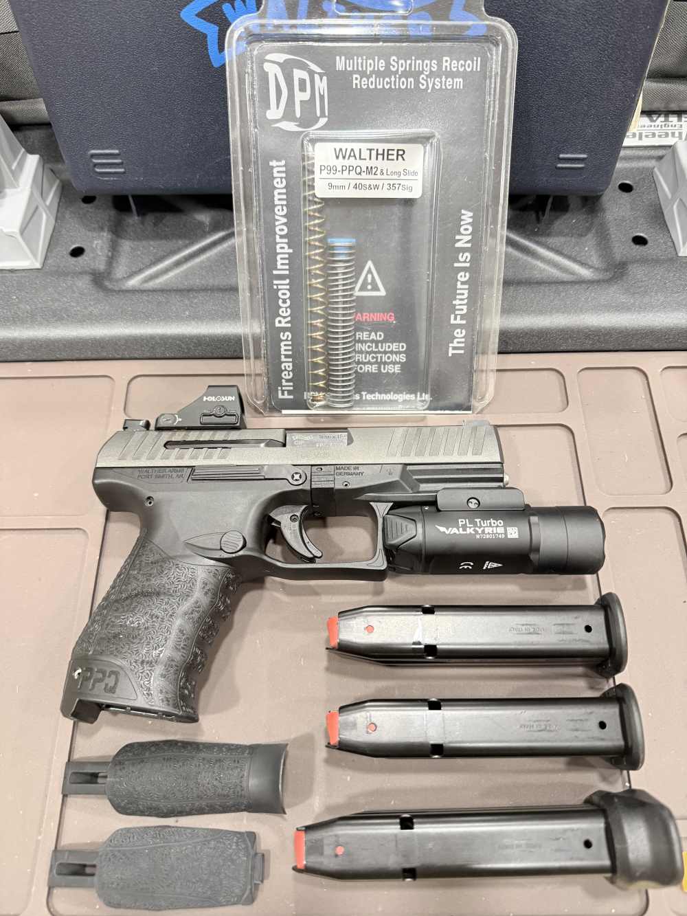 Walther PPQ-M2 Grey Cerakote Optic-Cut Holosun 507K Olight DPM Night Sights-img-1
