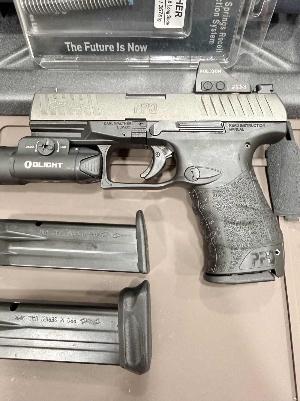 Walther PPQ-M2 Grey Cerakote Optic-Cut Holosun 507K Olight DPM Night Sights-img-17
