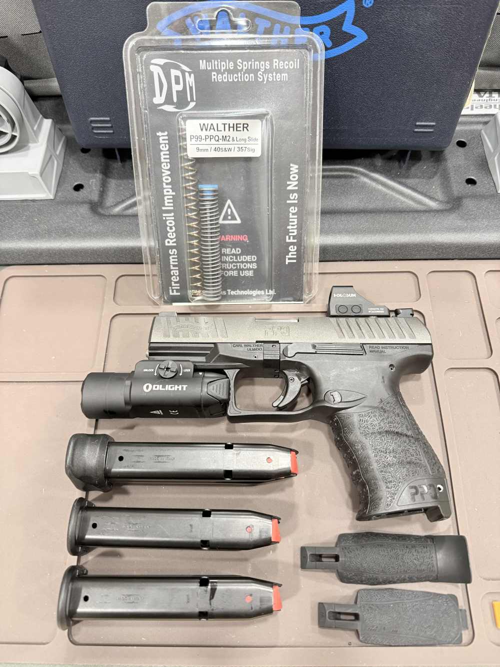 Walther PPQ-M2 Grey Cerakote Optic-Cut Holosun 507K Olight DPM Night Sights-img-0
