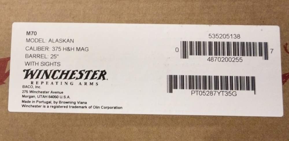 Winchester M 70 Alaskan 375 H&H bolt action  UPC# 048702002557-img-18