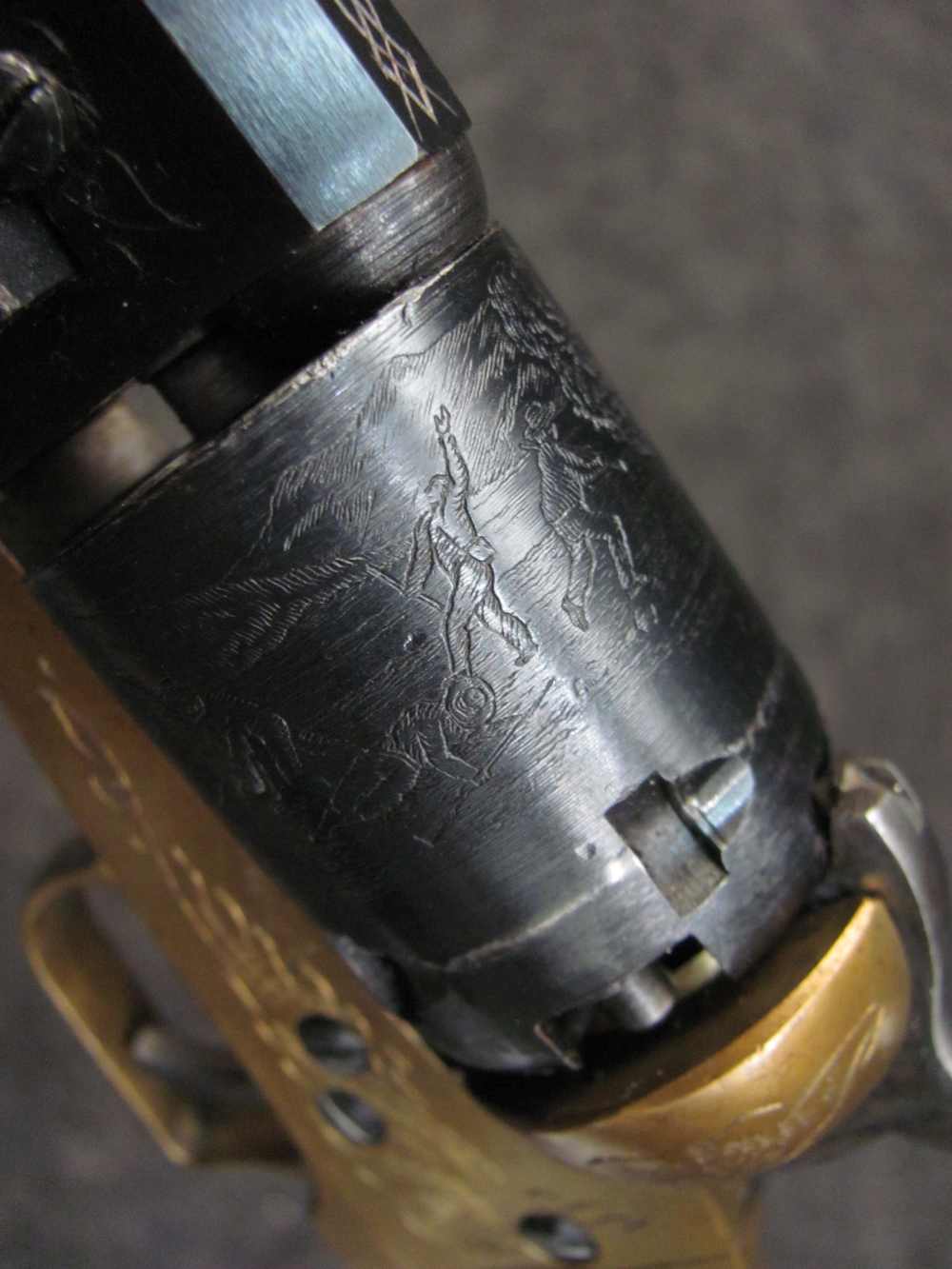 Vintage 1970's Engraved  Colt Pocket 31 Percussion FIE Italian -img-7