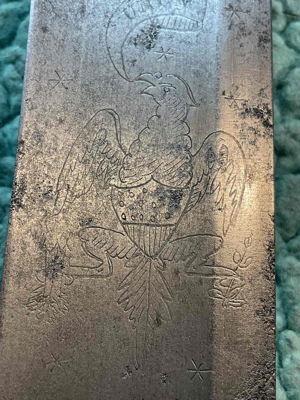 Revolutionary War Saber Sword Engraved W Early “Frog Legged” Eagle Crest -img-16