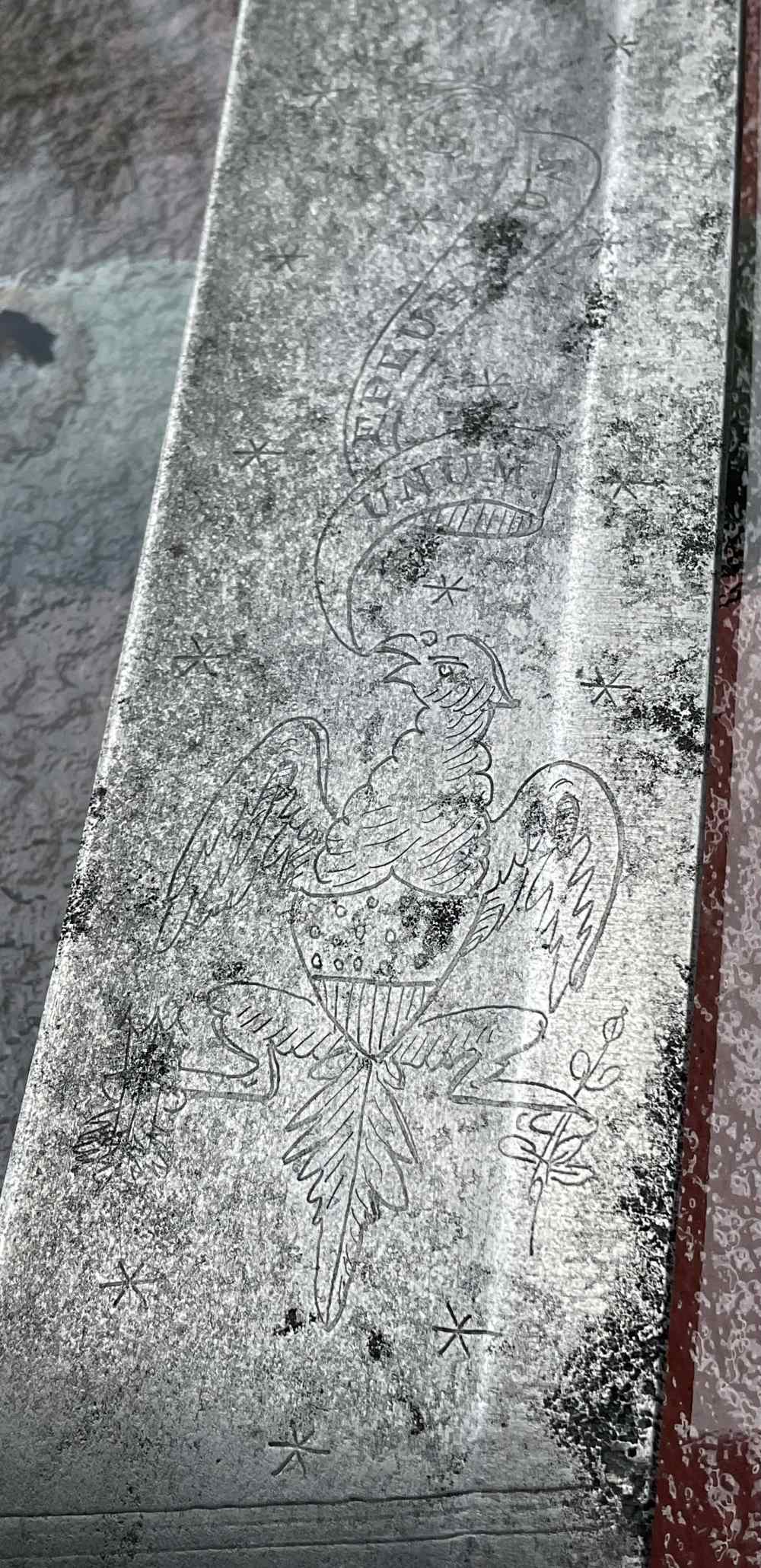 Revolutionary War Saber Sword Engraved W Early “Frog Legged” Eagle Crest -img-6