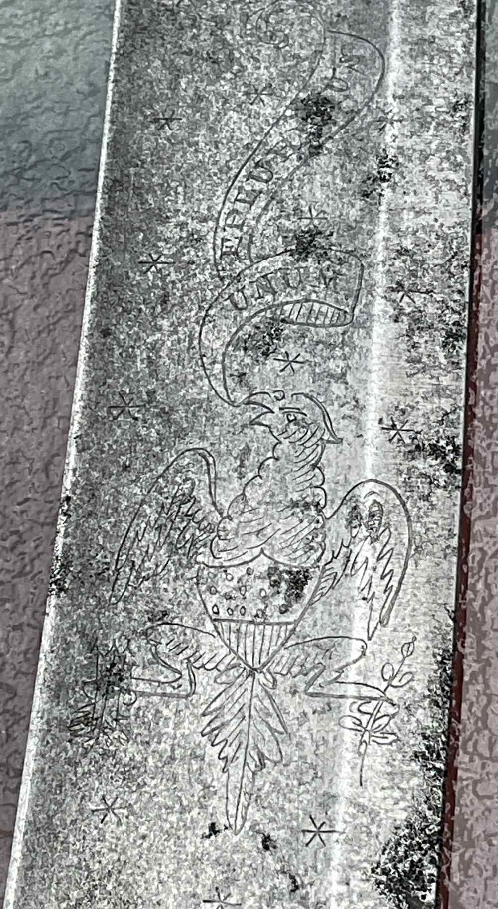 Revolutionary War Saber Sword Engraved W Early “Frog Legged” Eagle Crest -img-8