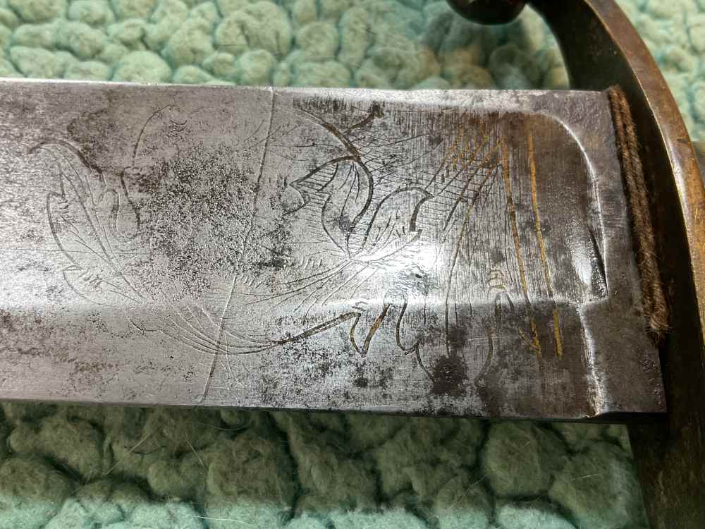 Revolutionary War Saber Sword Engraved W Early “Frog Legged” Eagle Crest -img-19