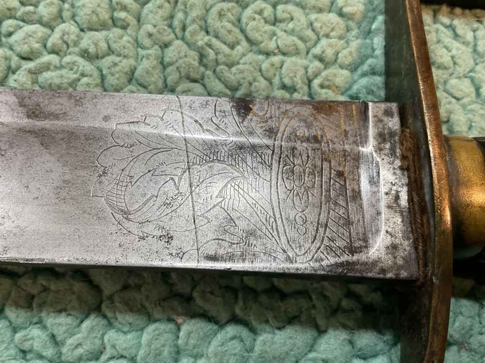 Revolutionary War Saber Sword Engraved W Early “Frog Legged” Eagle Crest -img-20