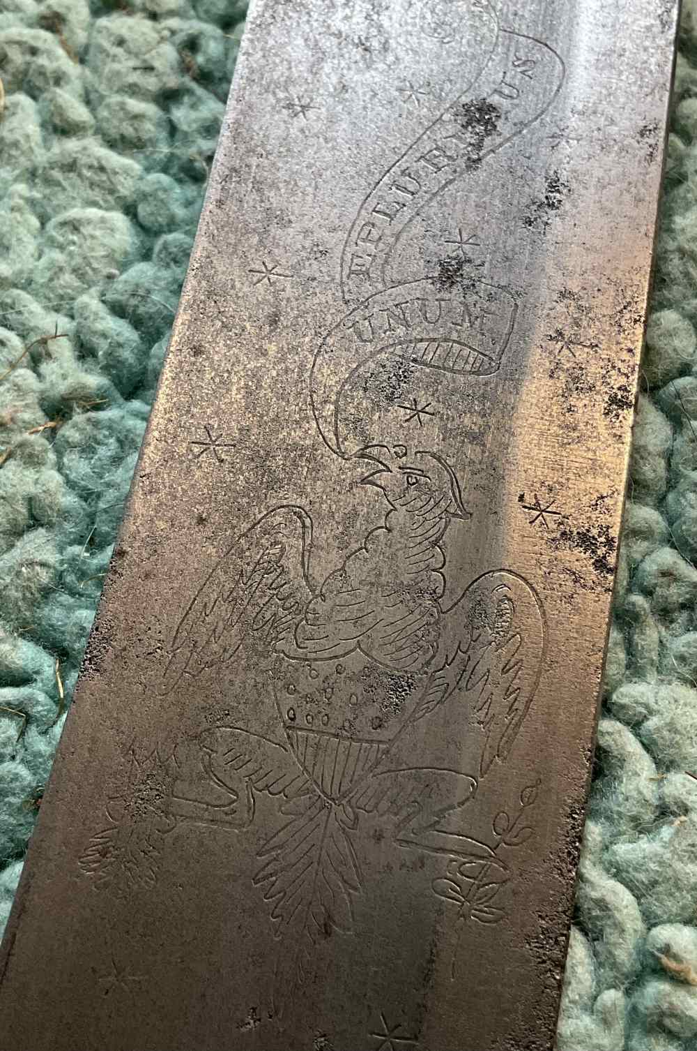 Revolutionary War Saber Sword Engraved W Early “Frog Legged” Eagle Crest -img-17