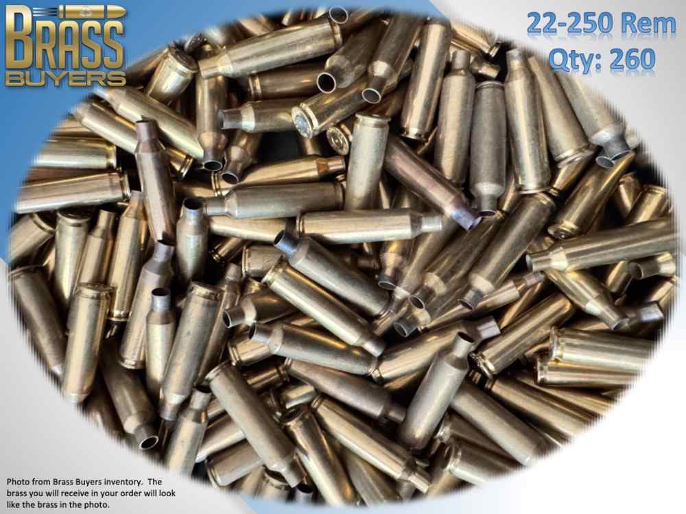 260 PIECES - 22-250 REM BRASS ONCE FIRED BRASS + MANUAL-img-0