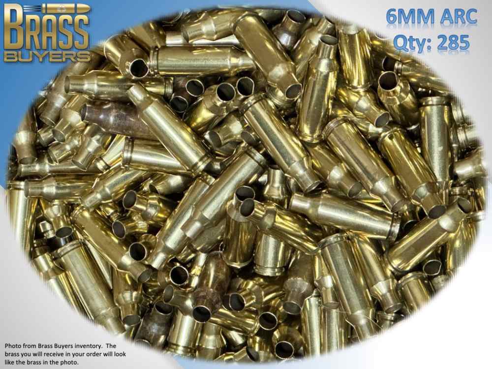 285 PIECES - 6MM ARC ONCE FIRED BRASS + MANUAL-img-0