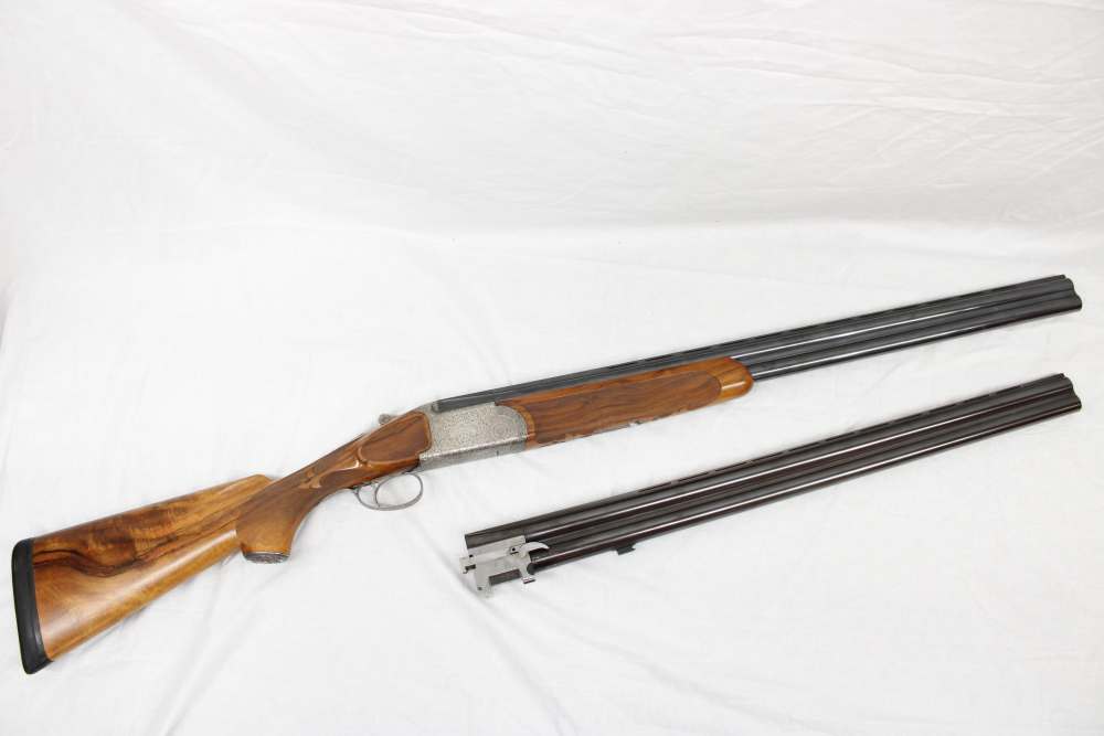 ULTRA RARE Italian CHAMPLIN VICENZA 12 GA Over Under Shotgun TWO BARREL SET-img-0