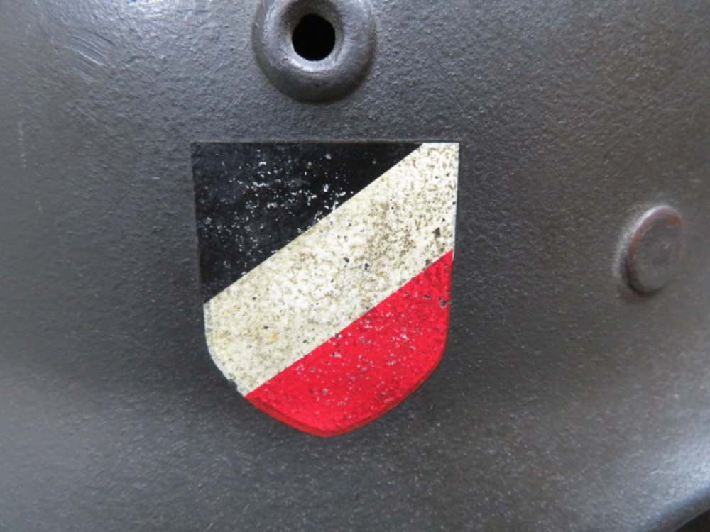 WWII GERMAN KRIEGSMARINE NAVY DOUBLE DECAL M40 HELMET-NICE PAINT -img-4