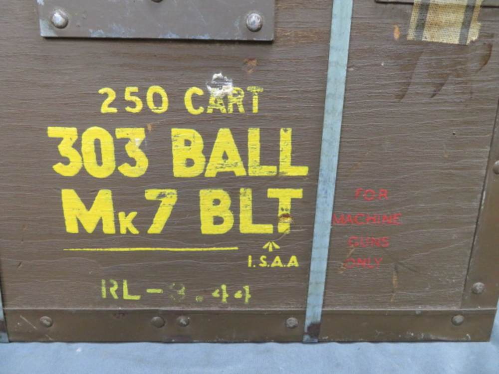 FULL CRATE WWII BRITISH .303 AMMO-1944-250 RDS ON VICKERS MG BELT-img-5