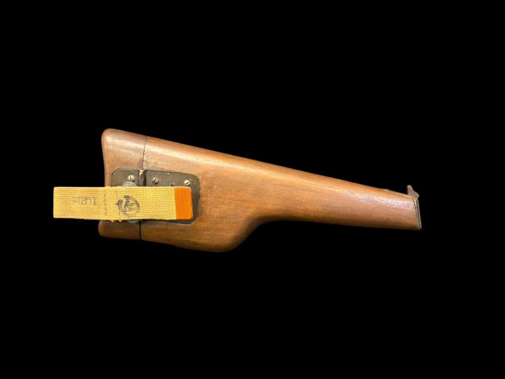 RARE, CANADIAN WWII 1945 INGLIS HI POWER STOCK HOLSTER VERY GOOD CONDITION -img-7