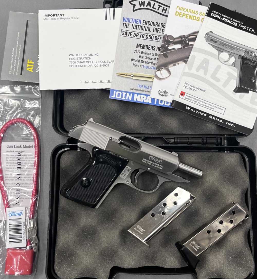 Like New Walther PPK Stainless 3.3" 380acp - 2mags - Case - LNIB - No Res!-img-0