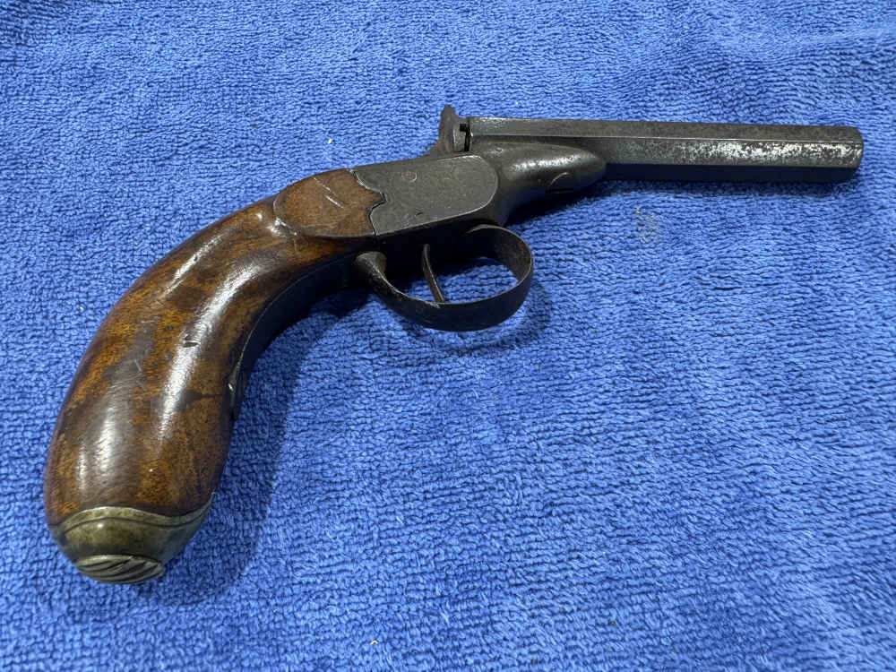 ANTIQUE PISTOL SINGLE SHOT RUSTY AND INOPERABLE GOOD FOR PARTS (J-14)-img-5
