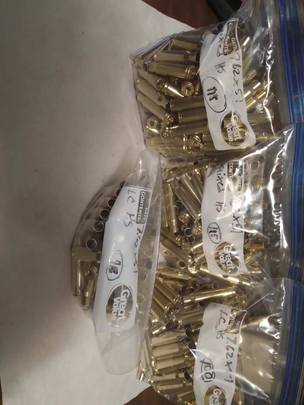 7.62x51 308 military brass for reloading mixed hs and LC (375)-img-0