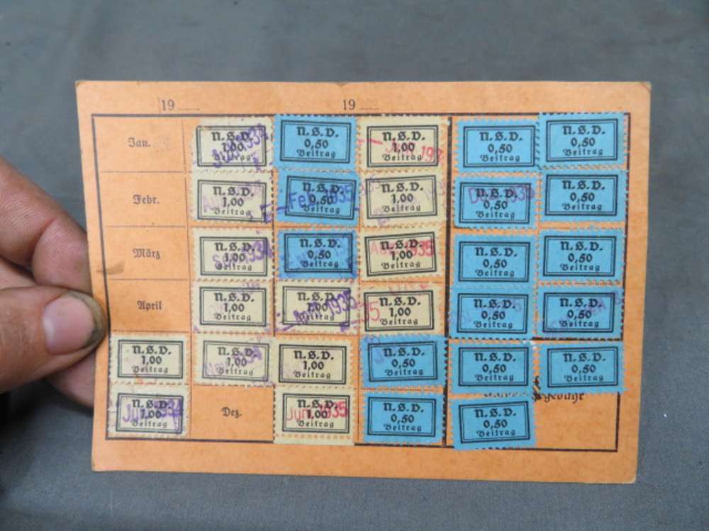 WWII GERMAN NSV SOCIAL WELFARE ORGANIZATION MEMBER DUES CARD-SCARCE-1934-img-4