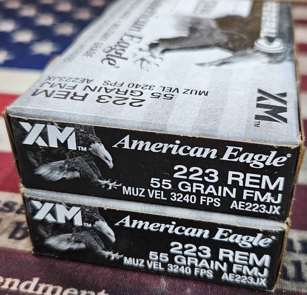 2 BOXES (40 RNDS) Federal American Eagle .223 Rem 55 Grain FMJBT 3240 fps-img-0