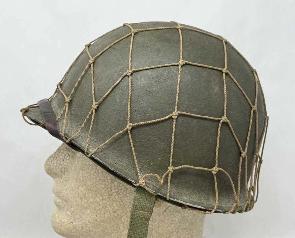 WW2 US M1 NETTED Helmet Fixed Bale F/S WWII WESTINGHOUSE Liner -img-6