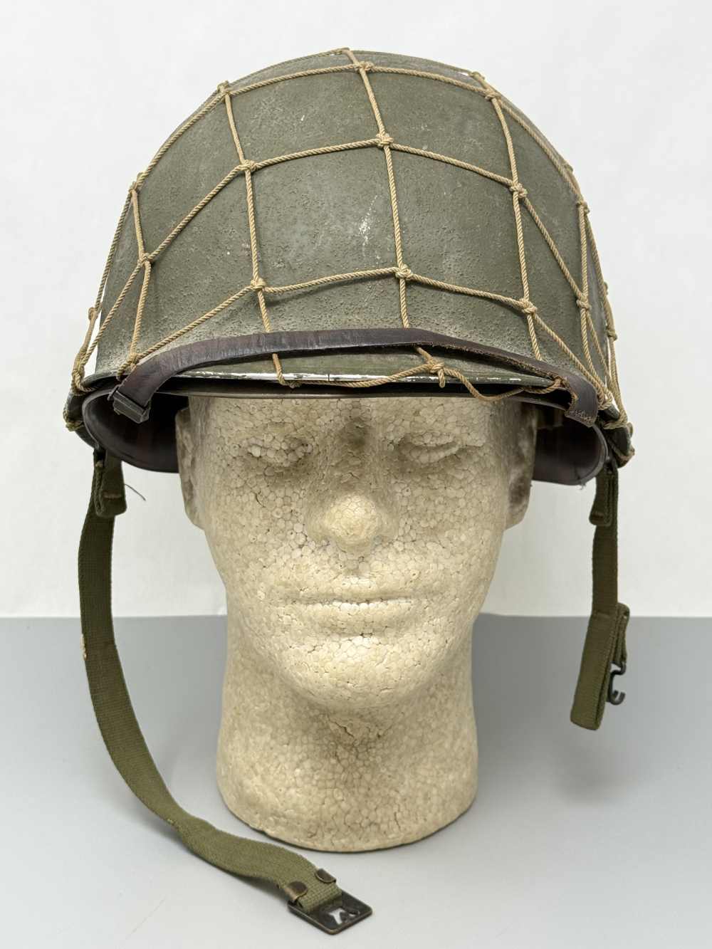 WW2 US M1 NETTED Helmet Fixed Bale F/S WWII WESTINGHOUSE Liner -img-21